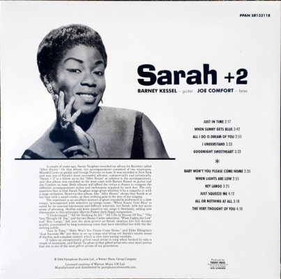Sarah Vaughan - Sarah + 2 - Pure Pleasure Records | Audio Analogue