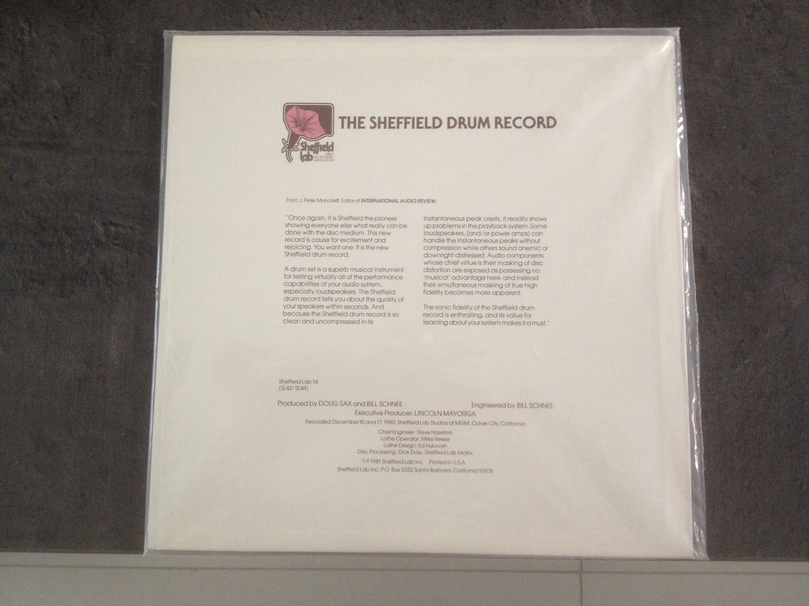 The Sheffield Drum Record For Audio Component Testing and Evaluation