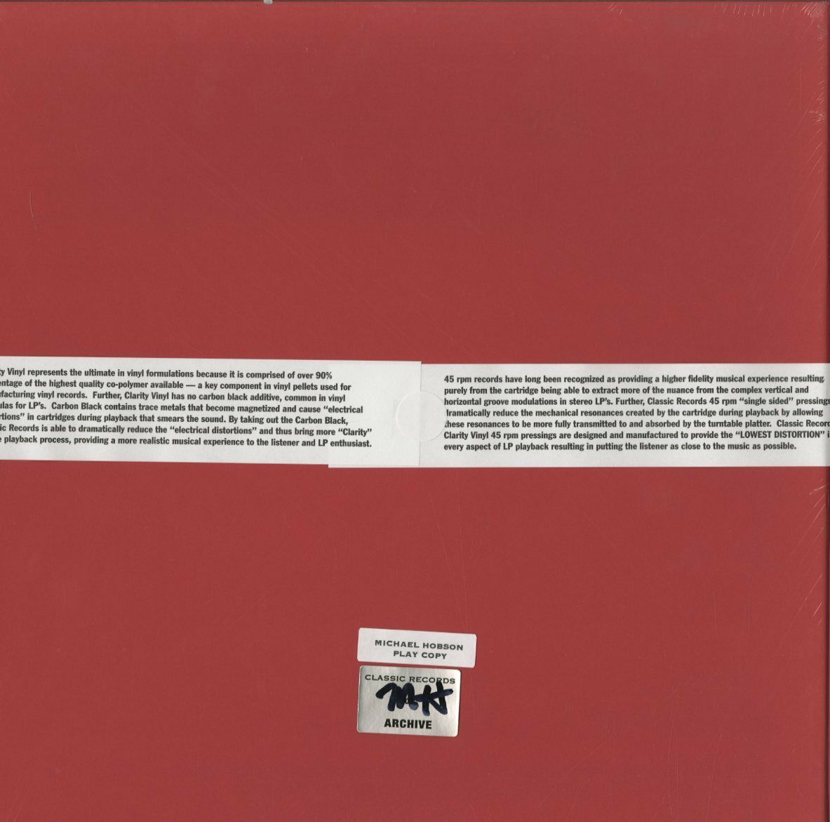 The Lonely Hours (Box Set 4 LP) 45 RPM Clarity Vinyl